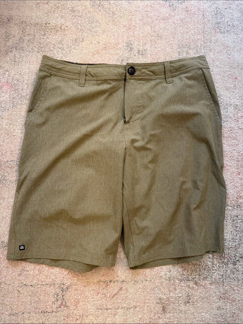 Micros Olive Shorts with Front Button